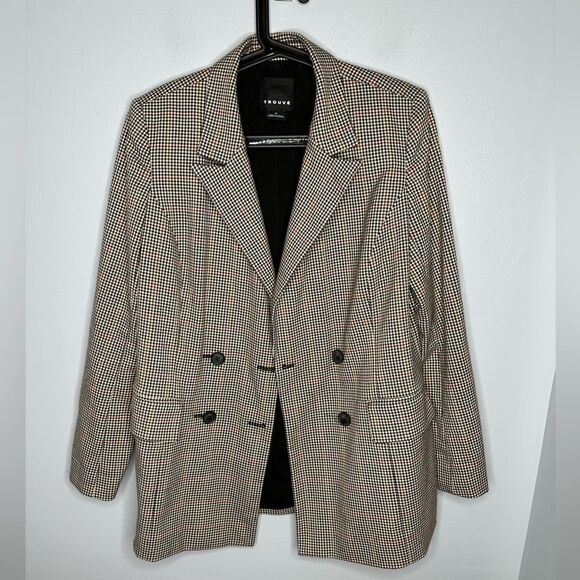 BOYFRIEND BLAZER JACKET DOUBLE BREASTED - TROUVE - SZ. M - Picture 6 of 9